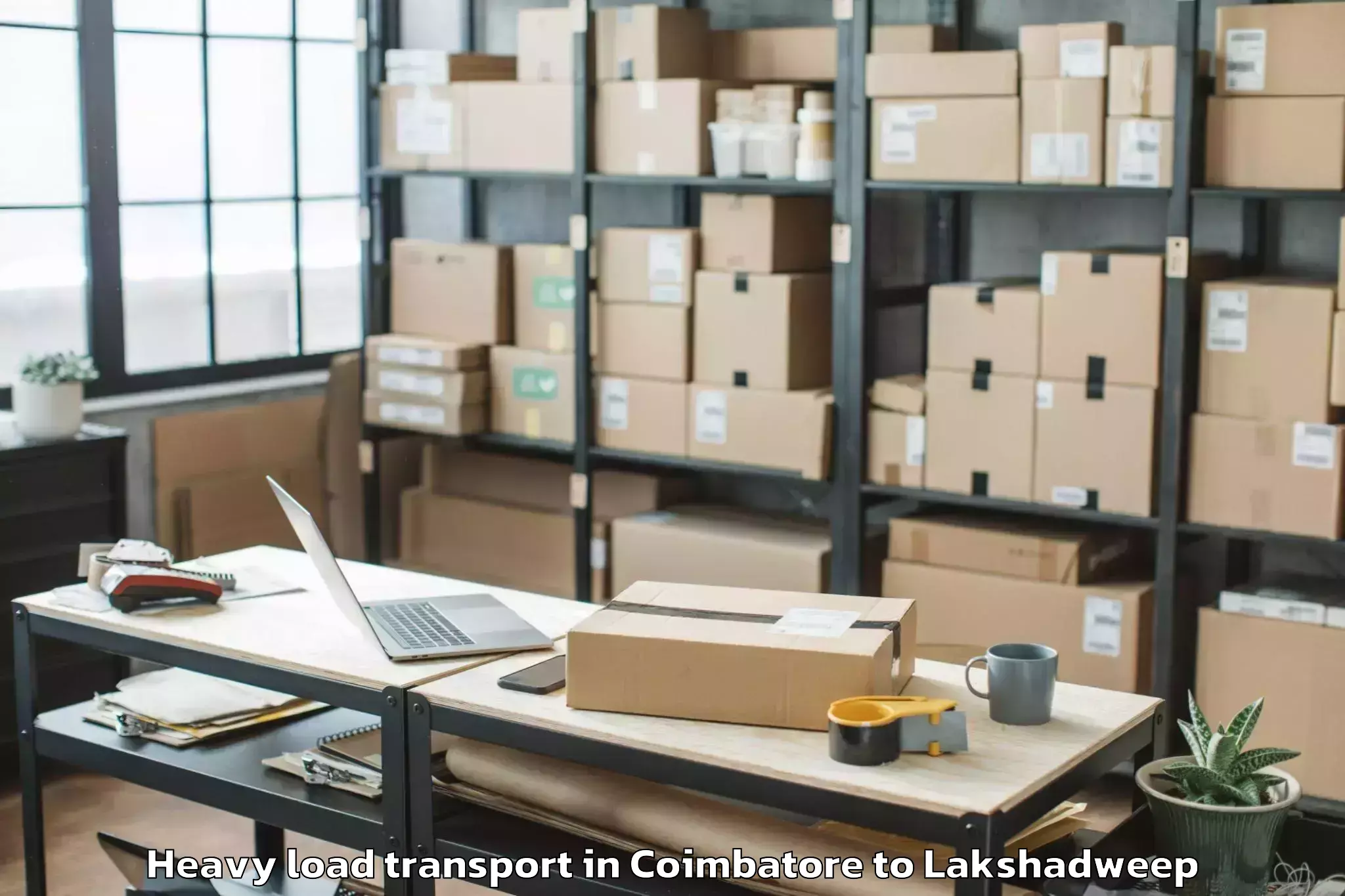 Book Coimbatore to Andrott Heavy Load Transport